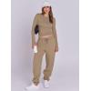 imageANRABESS Womens 2 Piece Sweatsuits Long Sleeve Tight Shirt Tops Joggers Fleece Sweatpants Sets 2024 Fall Sweat Lounge OutfitsKhaki