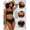 imageANRABESS Womens Bikini Set Tummy Control Push Up Two Piece Swimsuit 2025 Front Ruched Adjustable Strap Mid Waist Bathing SuitBlack