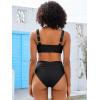 imageANRABESS Womens Bikini Set Tummy Control Push Up Two Piece Swimsuit 2025 Front Ruched Adjustable Strap Mid Waist Bathing SuitBlack