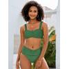 imageANRABESS Womens Bikini Set Tummy Control Push Up Two Piece Swimsuit 2025 Front Ruched Adjustable Strap Mid Waist Bathing SuitGreen