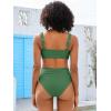 imageANRABESS Womens Bikini Set Tummy Control Push Up Two Piece Swimsuit 2025 Front Ruched Adjustable Strap Mid Waist Bathing SuitGreen