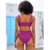 imageANRABESS Womens Bikini Set Tummy Control Push Up Two Piece Swimsuit 2025 Front Ruched Adjustable Strap Mid Waist Bathing SuitHot Pink