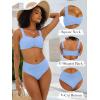 imageANRABESS Womens Bikini Set Tummy Control Push Up Two Piece Swimsuit 2025 Front Ruched Adjustable Strap Mid Waist Bathing SuitLight Blue