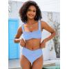 imageANRABESS Womens Bikini Set Tummy Control Push Up Two Piece Swimsuit 2025 Front Ruched Adjustable Strap Mid Waist Bathing SuitLight Blue