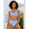 imageANRABESS Womens Bikini Set Tummy Control Push Up Two Piece Swimsuit 2025 Front Ruched Adjustable Strap Mid Waist Bathing SuitLight Blue