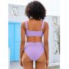 imageANRABESS Womens Bikini Set Tummy Control Push Up Two Piece Swimsuit 2025 Front Ruched Adjustable Strap Mid Waist Bathing SuitLight Purple