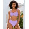 imageANRABESS Womens Bikini Set Tummy Control Push Up Two Piece Swimsuit 2025 Front Ruched Adjustable Strap Mid Waist Bathing SuitLight Purple