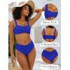imageANRABESS Womens Bikini Set Tummy Control Push Up Two Piece Swimsuit 2025 Front Ruched Adjustable Strap Mid Waist Bathing SuitRoyal Blue