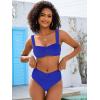 imageANRABESS Womens Bikini Set Tummy Control Push Up Two Piece Swimsuit 2025 Front Ruched Adjustable Strap Mid Waist Bathing SuitRoyal Blue