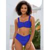imageANRABESS Womens Bikini Set Tummy Control Push Up Two Piece Swimsuit 2025 Front Ruched Adjustable Strap Mid Waist Bathing SuitRoyal Blue