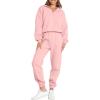 imageANRABESS Women 2 Piece Outfits Sweatsuit Oversized Half Zip Sweatshirt Jogger Sweatpants Tracksuit Lounge Set 2024 ClothesLight Pink