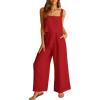 imageANRABESS Womens 2 Piece Outfits Linen Pants Jumpsuit Matching Lounge Set Casual Summer Beach Vacation Trendy Clothes Red XXLarge