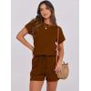 imageANRABESS Rompers for Women Summer 2025 Casual Dressy One Piece Tshirt Short Pants Jumpsuit Beach Vacation Outfit Clothes04 Brown
