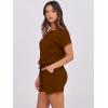 imageANRABESS Rompers for Women Summer 2025 Casual Dressy One Piece Tshirt Short Pants Jumpsuit Beach Vacation Outfit Clothes04 Brown