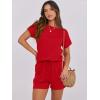 imageANRABESS Rompers for Women Summer 2025 Casual Dressy One Piece Tshirt Short Pants Jumpsuit Beach Vacation Outfit Clothes04 Red