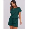 imageANRABESS Rompers for Women Summer 2025 Casual Dressy One Piece Tshirt Short Pants Jumpsuit Beach Vacation Outfit ClothesDeep Green