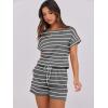 imageANRABESS Rompers for Women Summer 2025 Casual Dressy One Piece Tshirt Short Pants Jumpsuit Beach Vacation Outfit ClothesGrey White