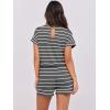 imageANRABESS Rompers for Women Summer 2025 Casual Dressy One Piece Tshirt Short Pants Jumpsuit Beach Vacation Outfit ClothesGrey White