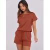 imageANRABESS Rompers for Women Summer 2025 Casual Dressy One Piece Tshirt Short Pants Jumpsuit Beach Vacation Outfit ClothesOrange Red