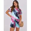 imageANRABESS Rompers for Women Summer 2025 Casual Dressy One Piece Tshirt Short Pants Jumpsuit Beach Vacation Outfit ClothesTie Dye Purple