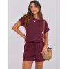 imageANRABESS Rompers for Women Summer 2025 Casual Dressy One Piece Tshirt Short Pants Jumpsuit Beach Vacation Outfit ClothesWine Red