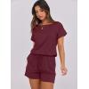 imageANRABESS Rompers for Women Summer 2025 Casual Dressy One Piece Tshirt Short Pants Jumpsuit Beach Vacation Outfit ClothesWine Red