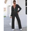 imageANRABESS Women 2 Piece Outfits Sweatsuit Zip Up Crop Hoodies SweatPants Lounge Matching Sweat Set 2024 Winter Trendy ClothesBlack