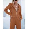 imageANRABESS Women 2 Piece Outfits Sweatsuit Zip Up Crop Hoodies SweatPants Lounge Matching Sweat Set 2024 Winter Trendy ClothesCoffee