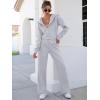 imageANRABESS Women 2 Piece Outfits Sweatsuit Zip Up Crop Hoodies SweatPants Lounge Matching Sweat Set 2024 Winter Trendy ClothesGrey