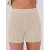 imageANRABESS Women Summer 2 Piece Outfits Knit Short Sets Casual Sweater Top ampamp Shorts Matching Lounge Set 2025 Beach ClothesApricot