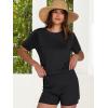 imageANRABESS Women Summer 2 Piece Outfits Knit Short Sets Casual Sweater Top ampamp Shorts Matching Lounge Set 2025 Beach ClothesBlack