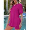 imageANRABESS Women Summer 2 Piece Outfits Knit Short Sets Casual Sweater Top ampamp Shorts Matching Lounge Set 2025 Beach ClothesHot Pink