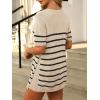 imageANRABESS Women Summer 2 Piece Outfits Knit Short Sets Casual Sweater Top ampamp Shorts Matching Lounge Set 2025 Beach ClothesStriped Beige
