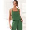 imageANRABESS Womens 2 Piece Outfits Linen Pants Jumpsuit Matching Lounge Set Casual Summer Beach Vacation Trendy Clothes Grass Large