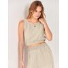imageANRABESS Womens Summer 2 Piece Outfits Sleeveless Crop Top Tank and Wide Leg Pants Linen Jumpsuit Beach Vacation SetsApricot