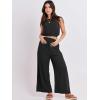 imageANRABESS Womens Summer 2 Piece Outfits Sleeveless Crop Top Tank and Wide Leg Pants Linen Jumpsuit Beach Vacation SetsBlack