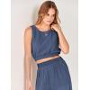 imageANRABESS Womens Summer 2 Piece Outfits Sleeveless Crop Top Tank and Wide Leg Pants Linen Jumpsuit Beach Vacation SetsDeep Blue