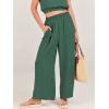 imageANRABESS Womens Summer 2 Piece Outfits Sleeveless Crop Top Tank and Wide Leg Pants Linen Jumpsuit Beach Vacation SetsGreen
