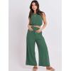 imageANRABESS Womens Summer 2 Piece Outfits Sleeveless Crop Top Tank and Wide Leg Pants Linen Jumpsuit Beach Vacation SetsGreen