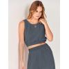 imageANRABESS Womens Summer 2 Piece Outfits Sleeveless Crop Top Tank and Wide Leg Pants Linen Jumpsuit Beach Vacation SetsGrey