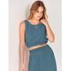 imageANRABESS Womens Summer 2 Piece Outfits Sleeveless Crop Top Tank and Wide Leg Pants Linen Jumpsuit Beach Vacation SetsLake