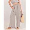 imageANRABESS Womens Summer 2 Piece Outfits Sleeveless Crop Top Tank and Wide Leg Pants Linen Jumpsuit Beach Vacation SetsLight Grey