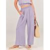 imageANRABESS Womens Summer 2 Piece Outfits Sleeveless Crop Top Tank and Wide Leg Pants Linen Jumpsuit Beach Vacation SetsLight Purple