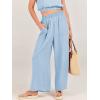 imageANRABESS Womens Summer 2 Piece Outfits Sleeveless Crop Top Tank and Wide Leg Pants Linen Jumpsuit Beach Vacation SetsSky