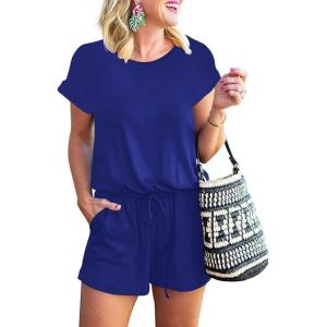 imageANRABESS Rompers for Women Summer 2025 Casual Dressy One Piece Tshirt Short Pants Jumpsuit Beach Vacation Outfit ClothesBlue