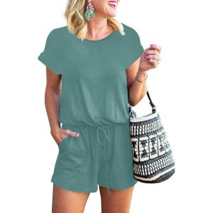 imageANRABESS Rompers for Women Summer 2025 Casual Dressy One Piece Tshirt Short Pants Jumpsuit Beach Vacation Outfit ClothesLake