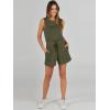 imageANRABESS Romper for Women Summer Dressy Casual 2025 Fashion Outfits Sleeveless Cute Cozy Lounge Short Jumpsuit Trendy ClothesArmy Green