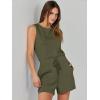 imageANRABESS Romper for Women Summer Dressy Casual 2025 Fashion Outfits Sleeveless Cute Cozy Lounge Short Jumpsuit Trendy ClothesArmy Green