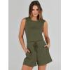 imageANRABESS Romper for Women Summer Dressy Casual 2025 Fashion Outfits Sleeveless Cute Cozy Lounge Short Jumpsuit Trendy ClothesArmy Green
