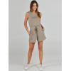 imageANRABESS Romper for Women Summer Dressy Casual 2025 Fashion Outfits Sleeveless Cute Cozy Lounge Short Jumpsuit Trendy ClothesBeige